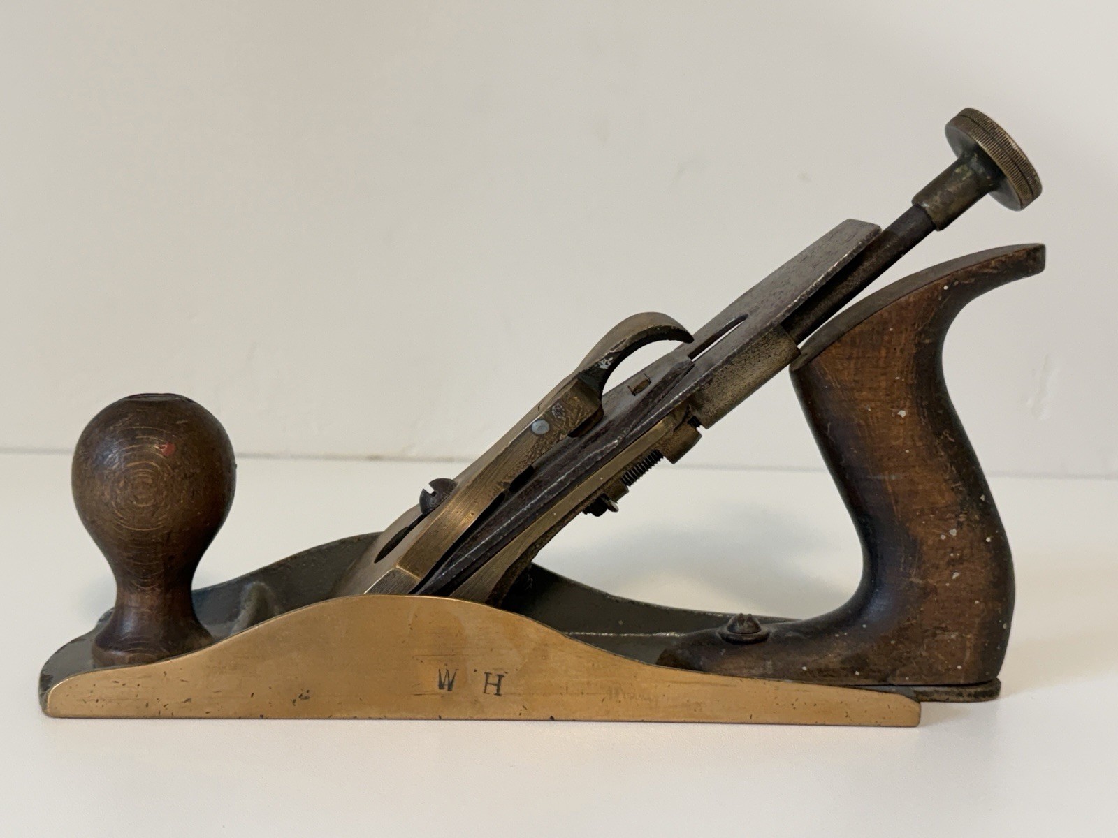 Vintage GTL Solid Brass Adjustable Smooth Hand Plane w/Stanley SW Blade