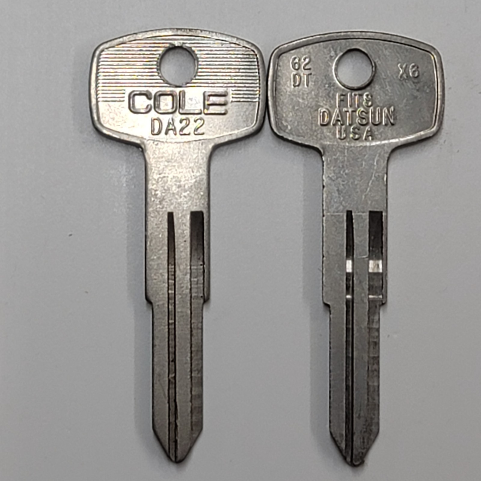 DA22 COLE X6 Key Blank NOS Datsun 1968-1978 1200 510 B210 New Old Stock Lot of 2