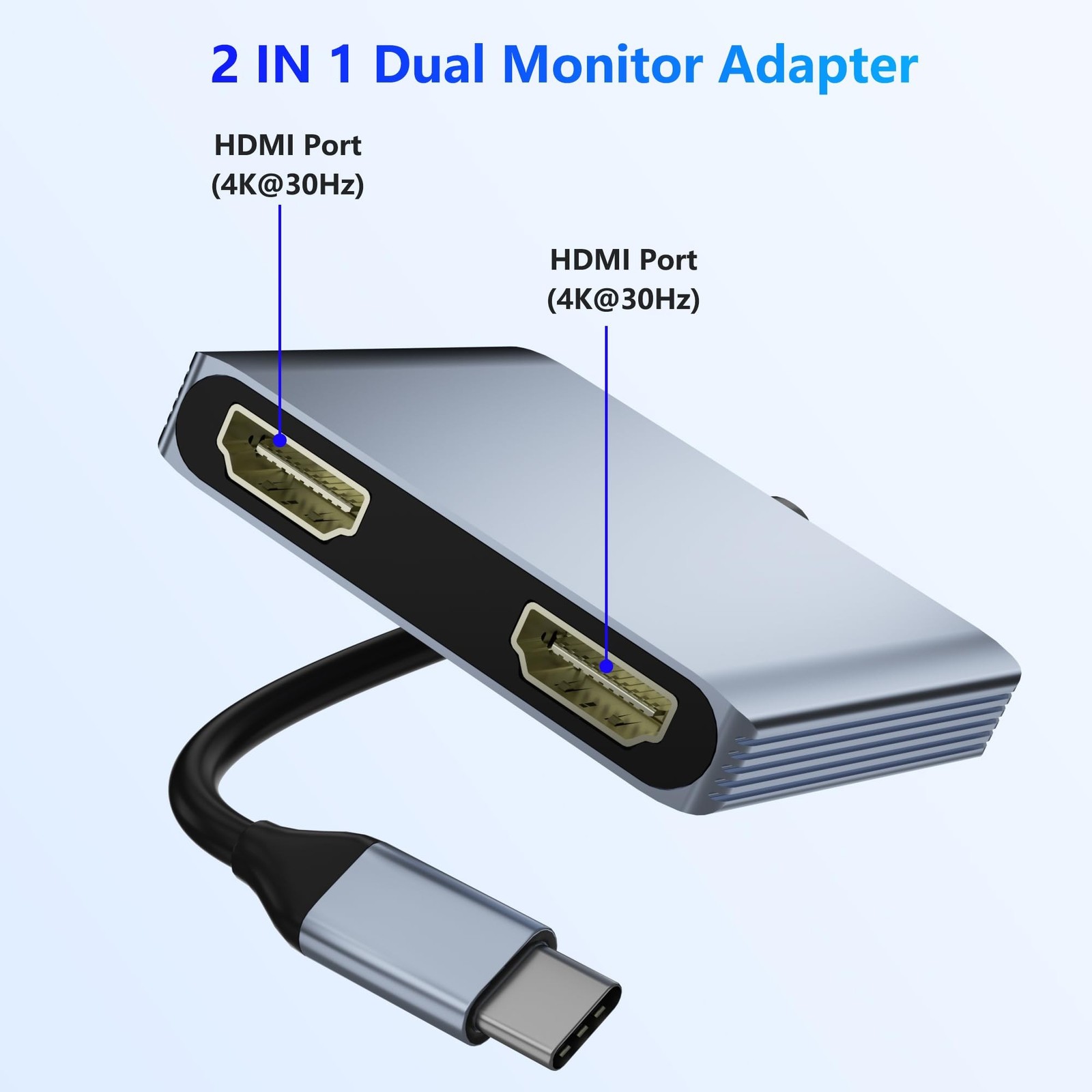 USB C to Dual HDMI Adapter, Docking Station Dual Monitor, Type C to HDMI Spli…