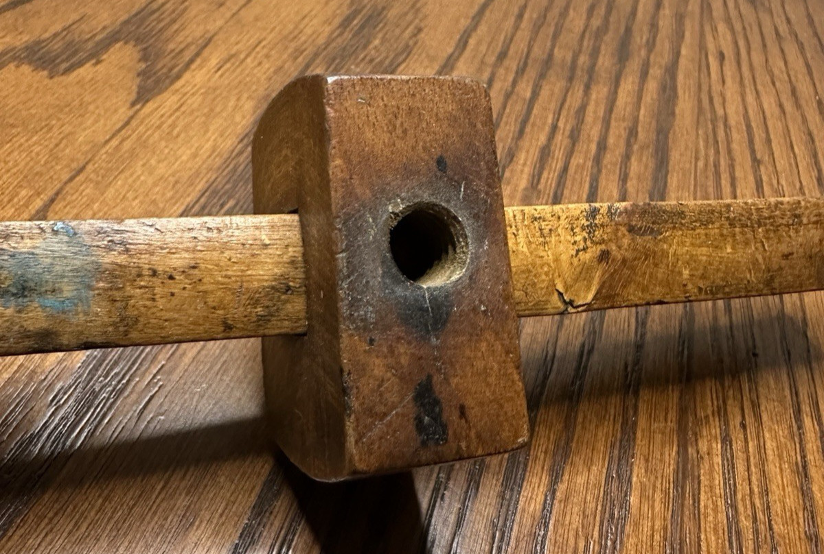 Antique Wooden Mortise Making Gauge Scribe Sliding Ruler Tool