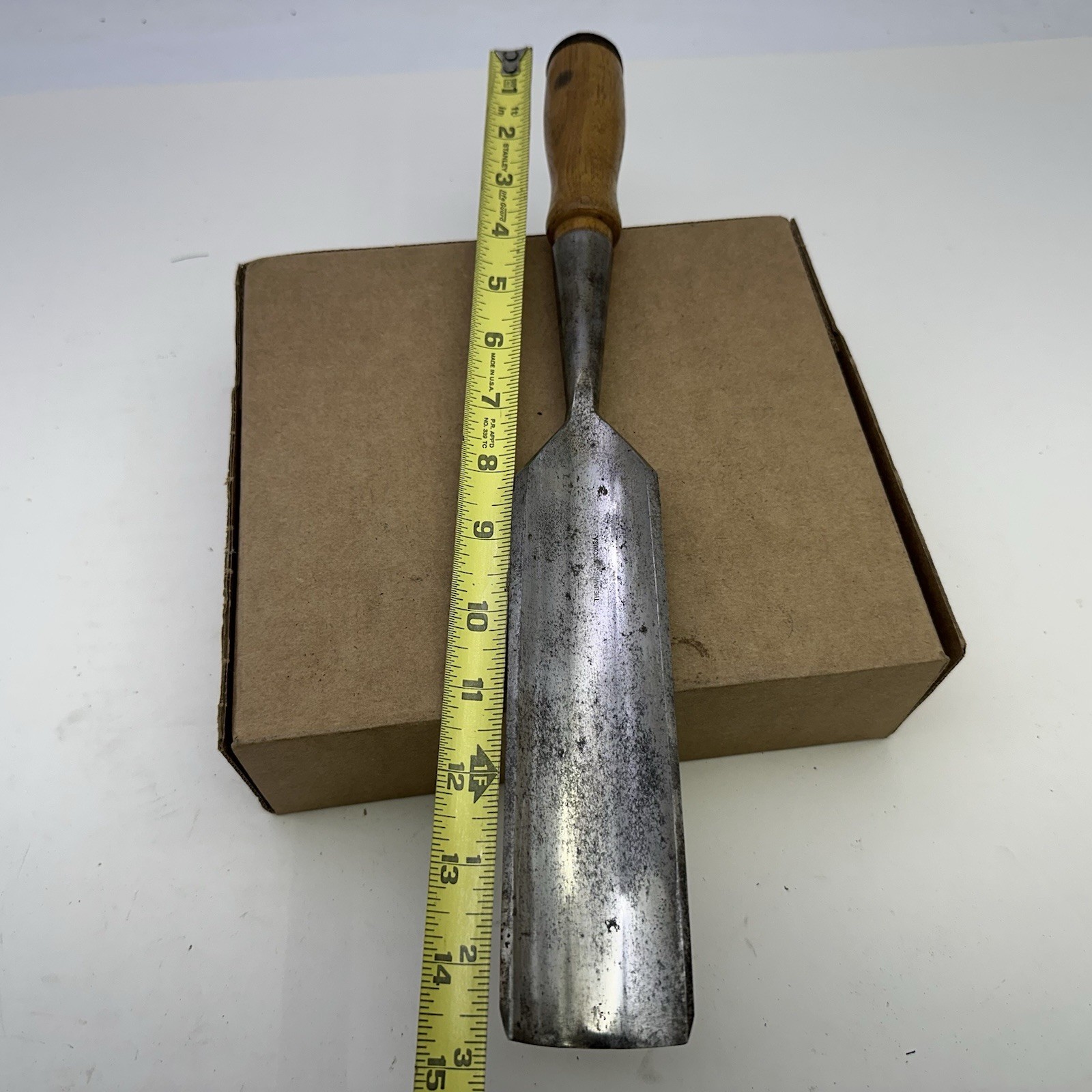 Vintage Rare James Swan 1-3/4” 1.75” Gouge Socket Chisel Mortise Framing Good