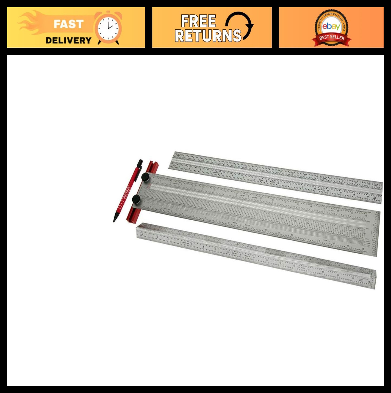 Precision Marking Rule Set 18″ – Accurate Measurements, Easy Alignment Tool