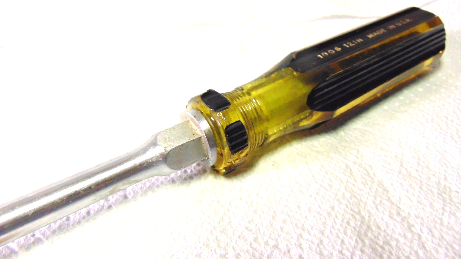 VINTAGE STANLEY 100 PLUS 1006-12 LONG 12″ SLOTTED SCREWDRIVER 3/8″ USA VERY NICE