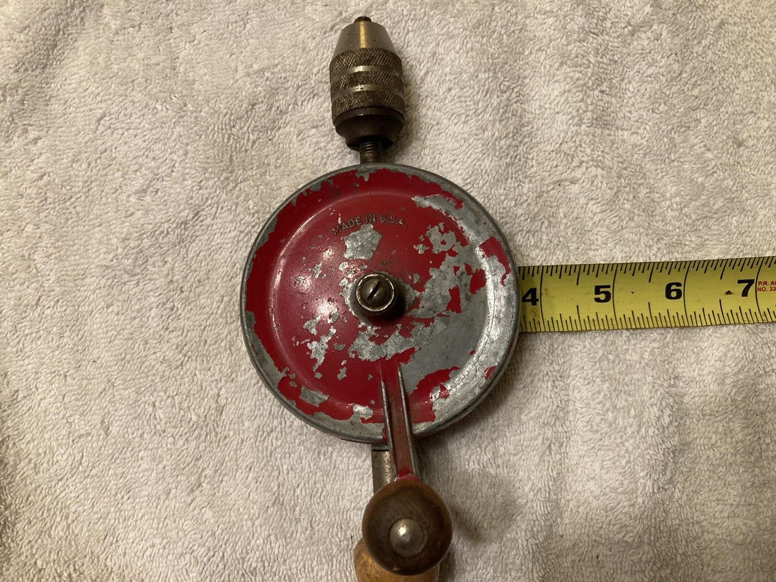 Vintage Dunlap Hand Drill, Egg Beater Type, Metal Gears, Hand Chuck, Works, USA