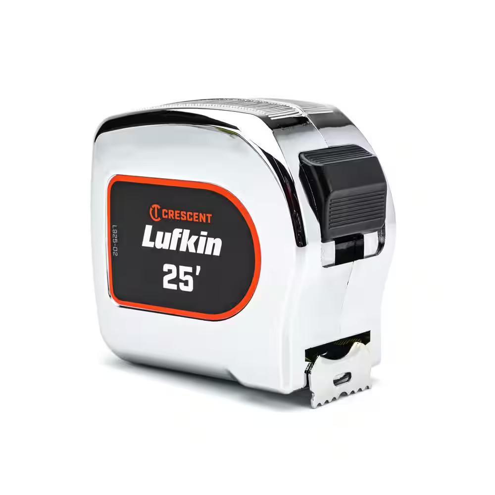 Lufkin 1-1/8 In. X 8M/26 Ft. Chrome Case Yellow Clad Tape Measure