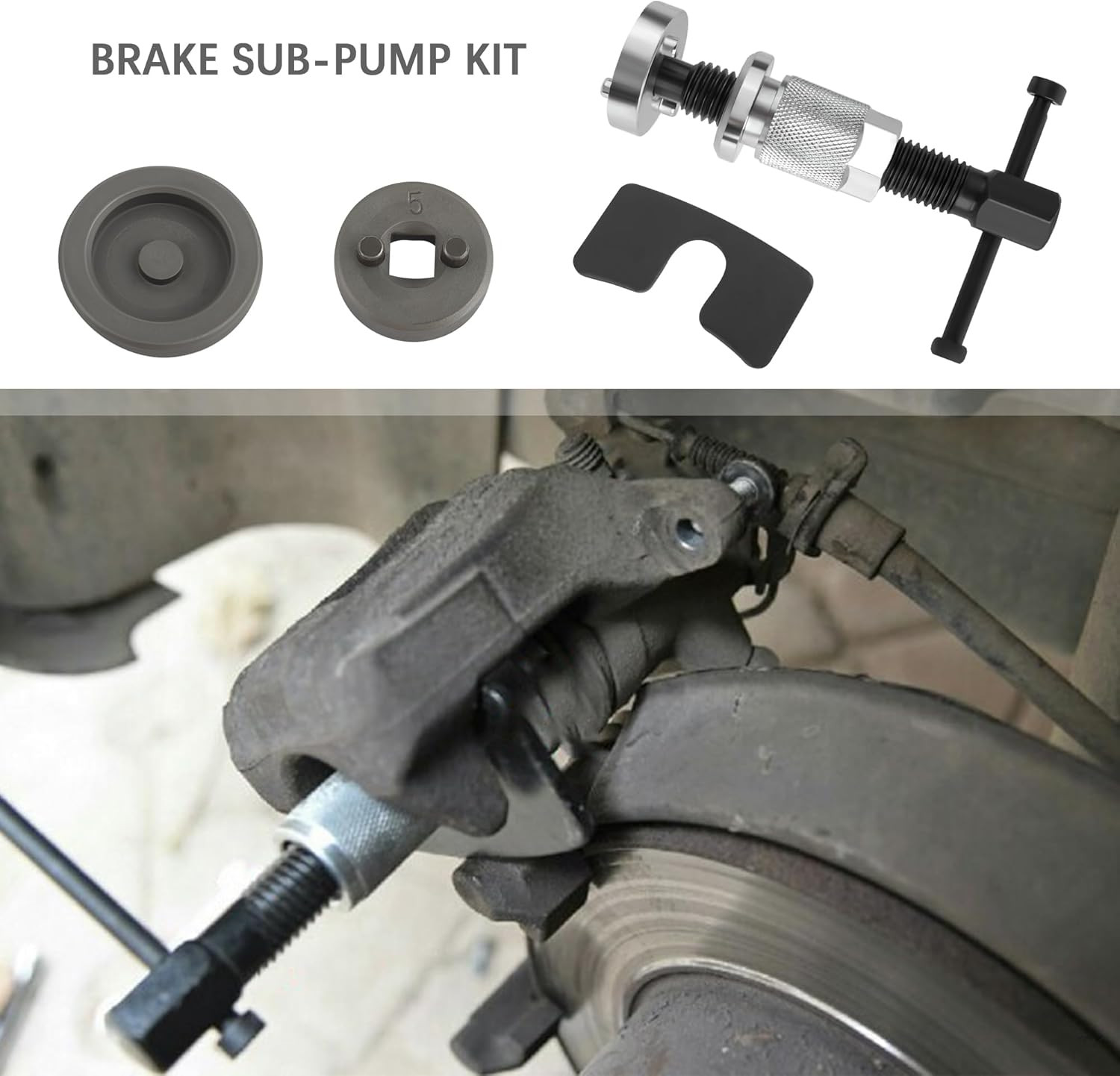 5PCS Brake Caliper Compression Tool Set,Chrome-Plated Steel Brake Caliper Tool f