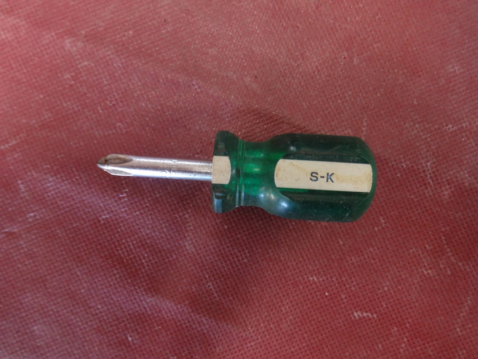 Vintage S-K Green/ White Stubby Phillip Screwdriver 73022 **Made in the USA**