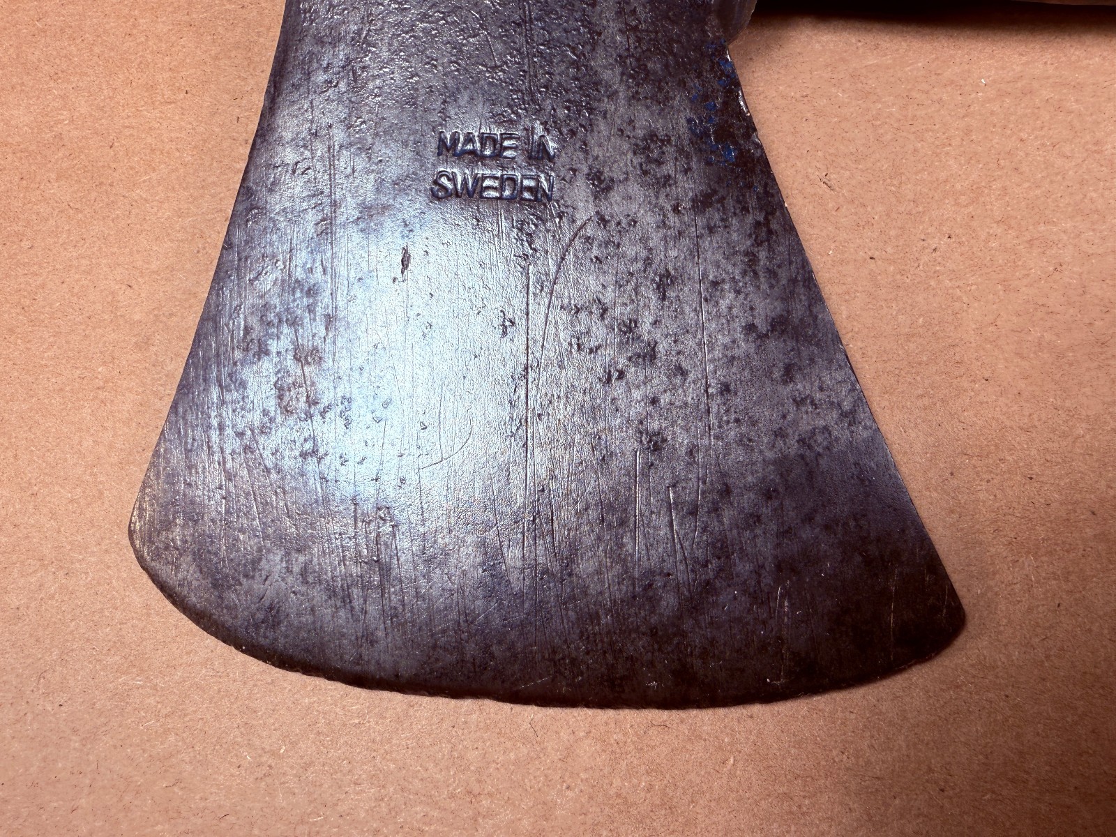 Vintage Blue Hand Axe Made In Sweden 2-1/2 Lb With Original Wood Handle