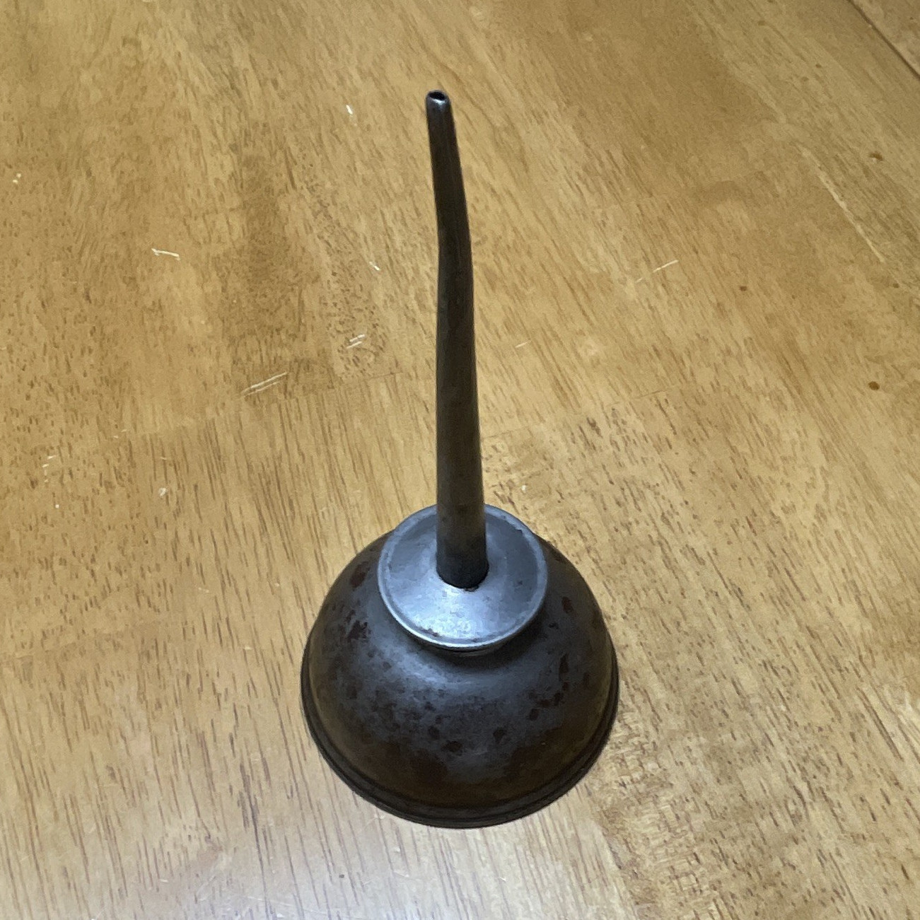 Vintage Metal Oil Can Oiler Bulb w/ Pump Spout & Reservoir, 2-Piece