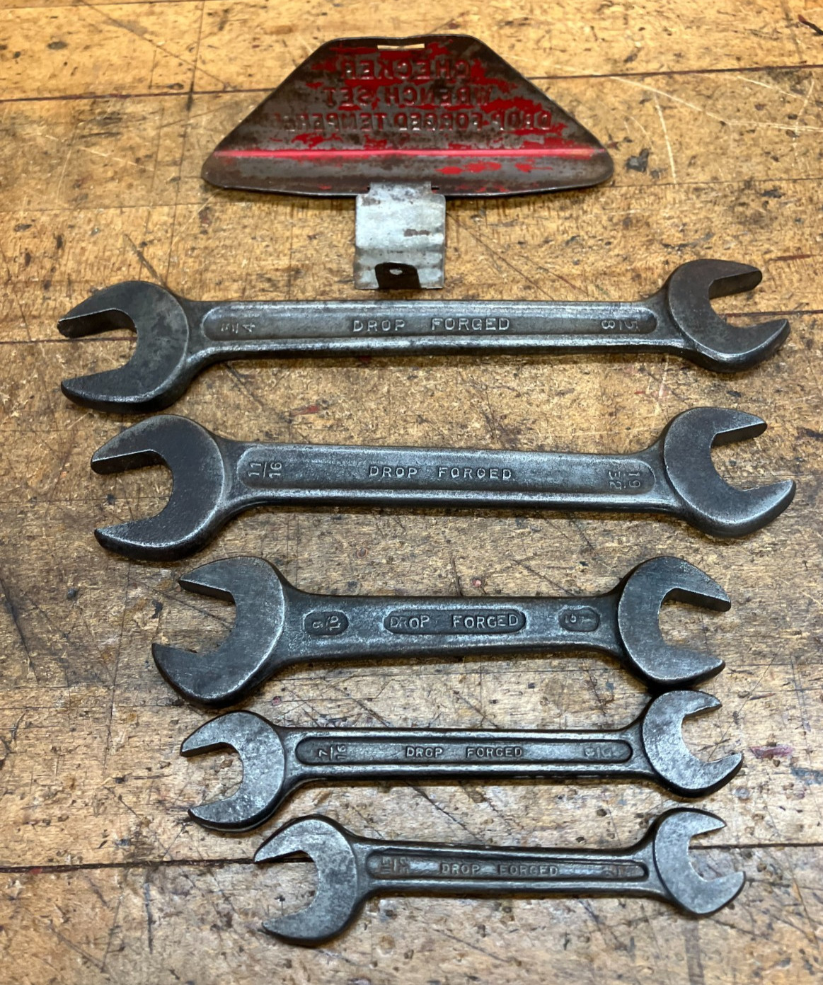 Vintage Checker 5 Piece Wrench Set