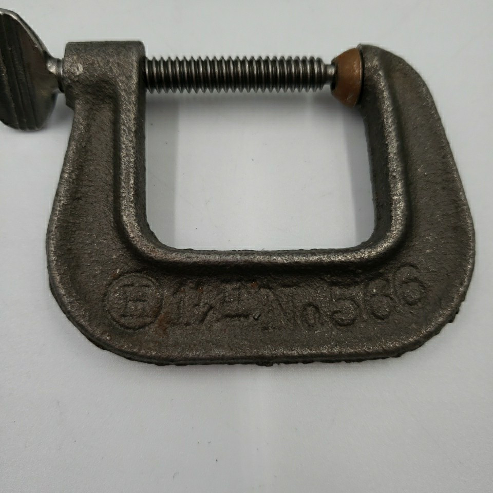 Vtg C Clamp USA Lot of 7 Adjustable Brand Galvanized Malleable Iron .75-1.25 in