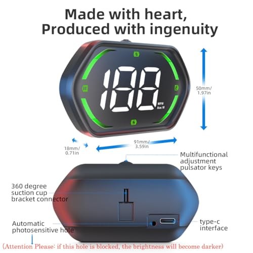 Universal GPS Speedometer HUD for Cars – 2025 New Head Up Display with Green