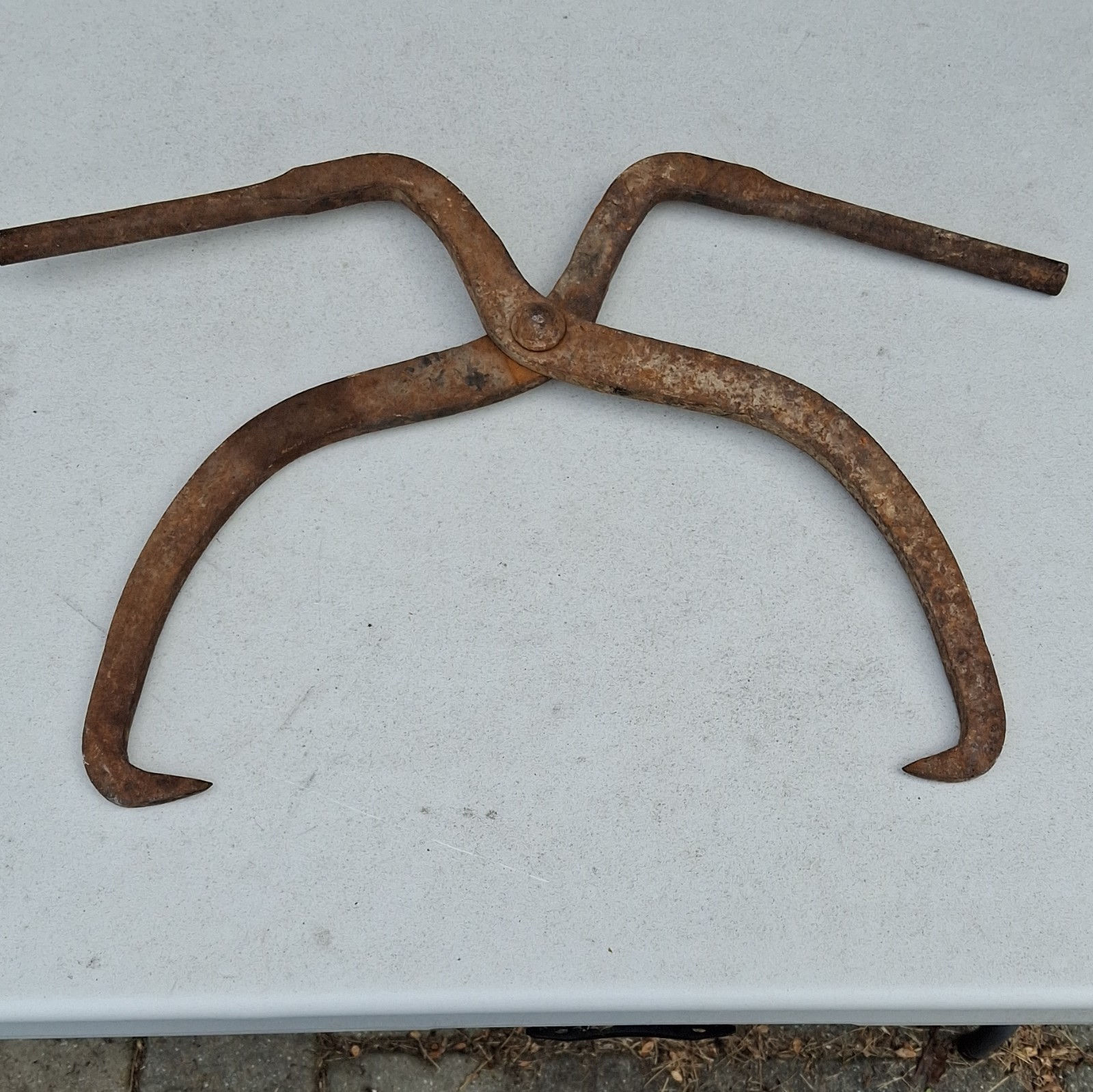 Lot Of 2 Antique Rustic Large Ice Tongs, Heavy Duty Functional Collectible