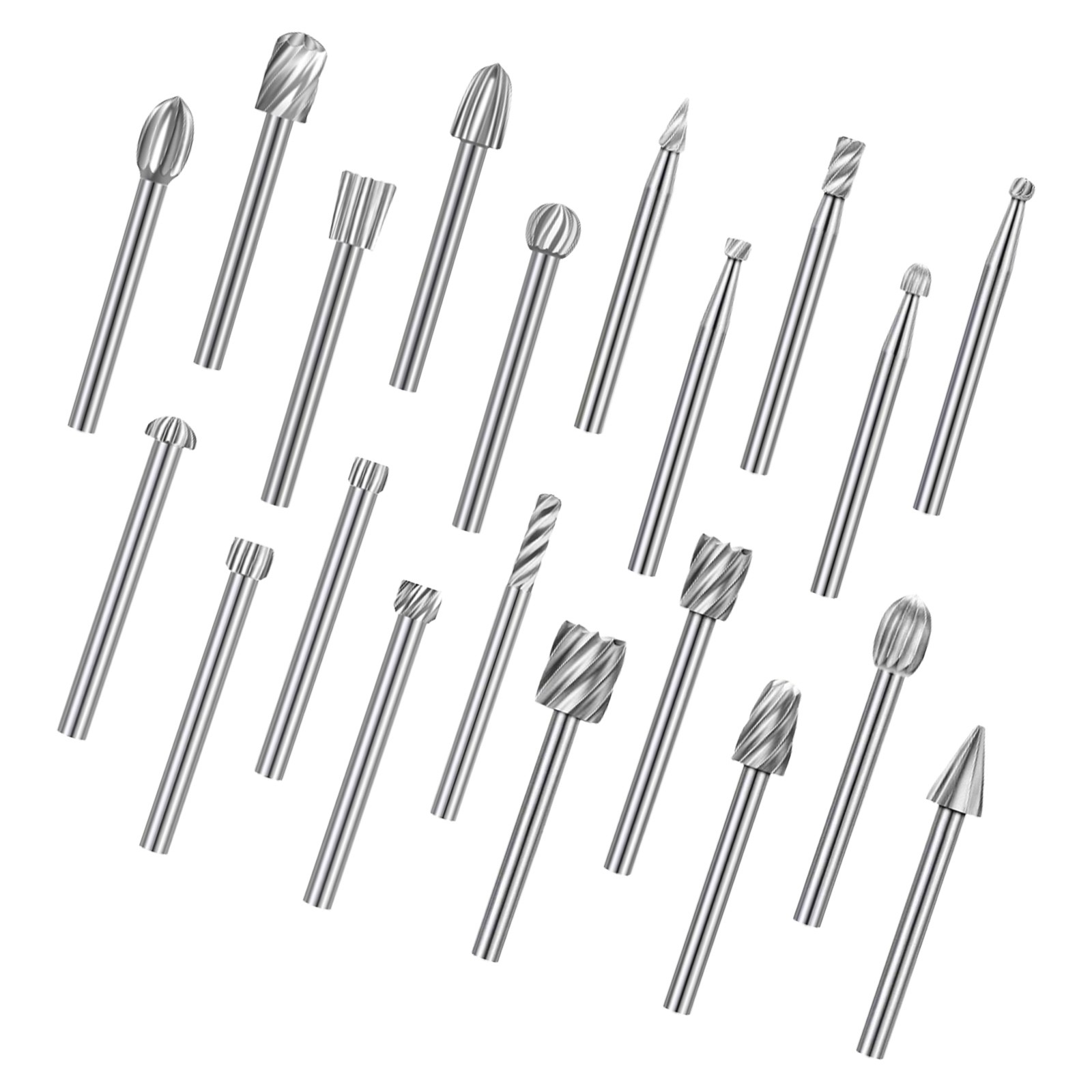 Woodworking Carving Bits 20-Piece Mini Rotary Woodworking File Set for Carving