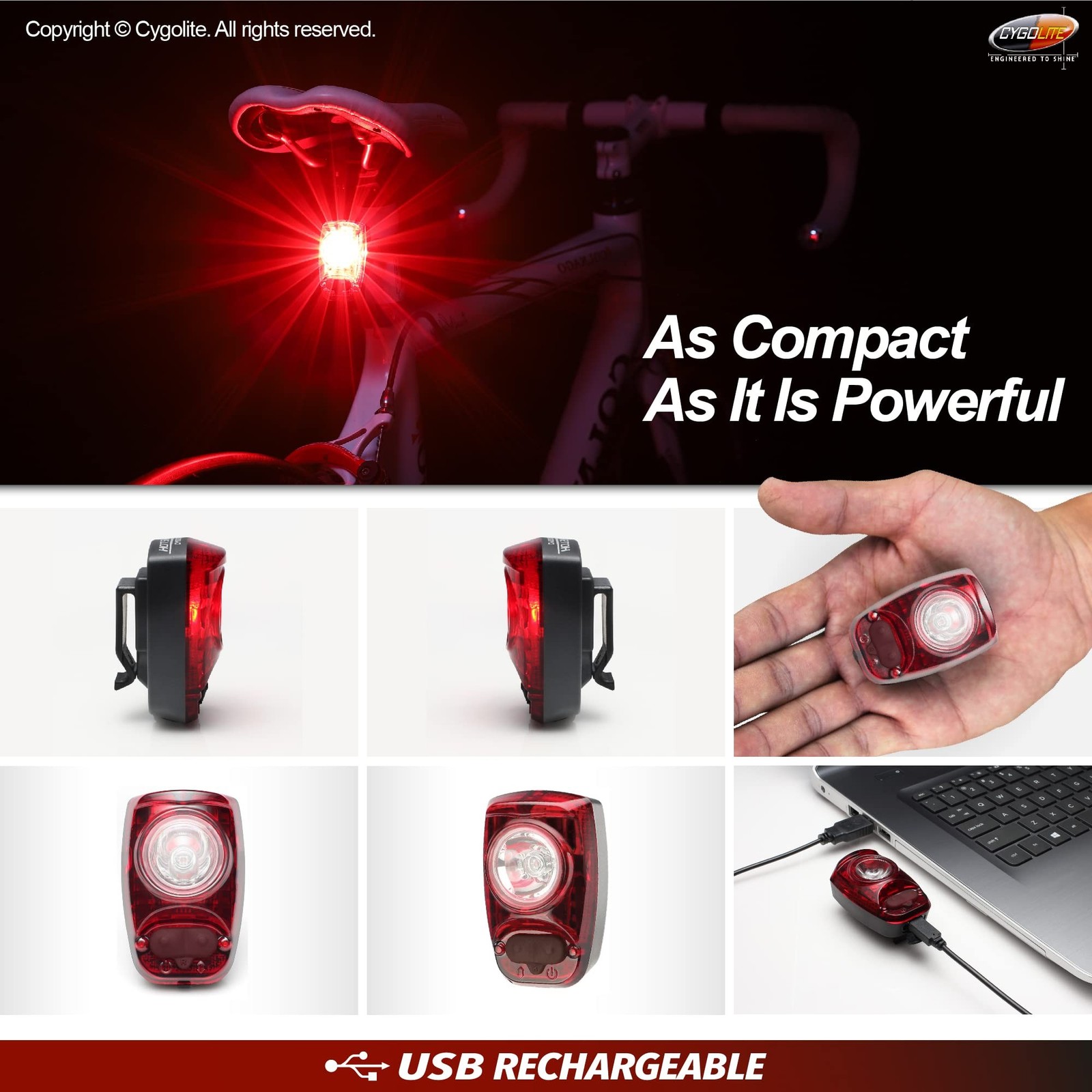 CYGOLITE Hotshot– High Power 2 Watt Bike Taillight– 6 Night & Daytime Modes– …