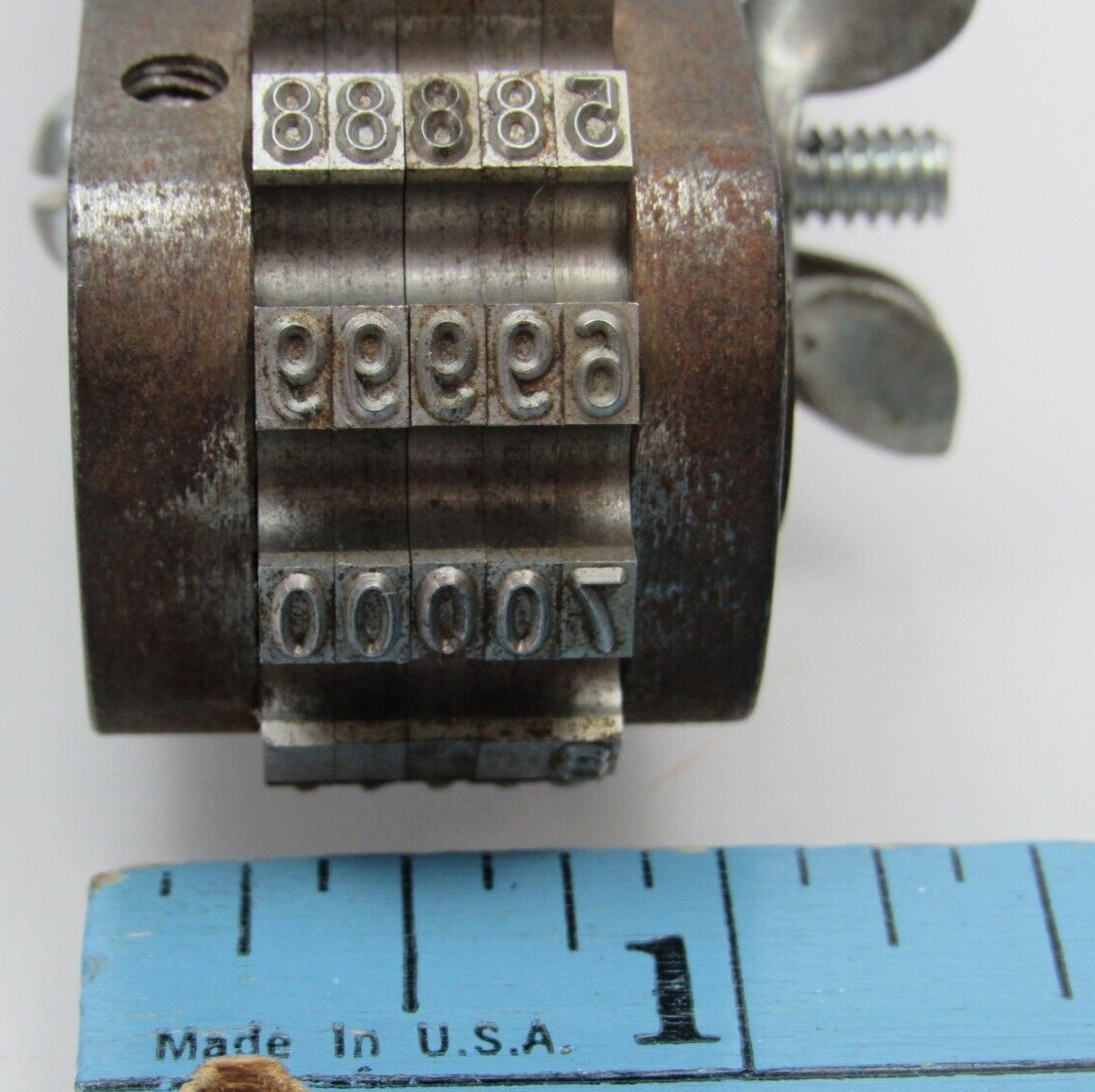 RARE Numberall 5 Digit Number Stamp Punch Tool USA Vtg Metal Stamping Model 60