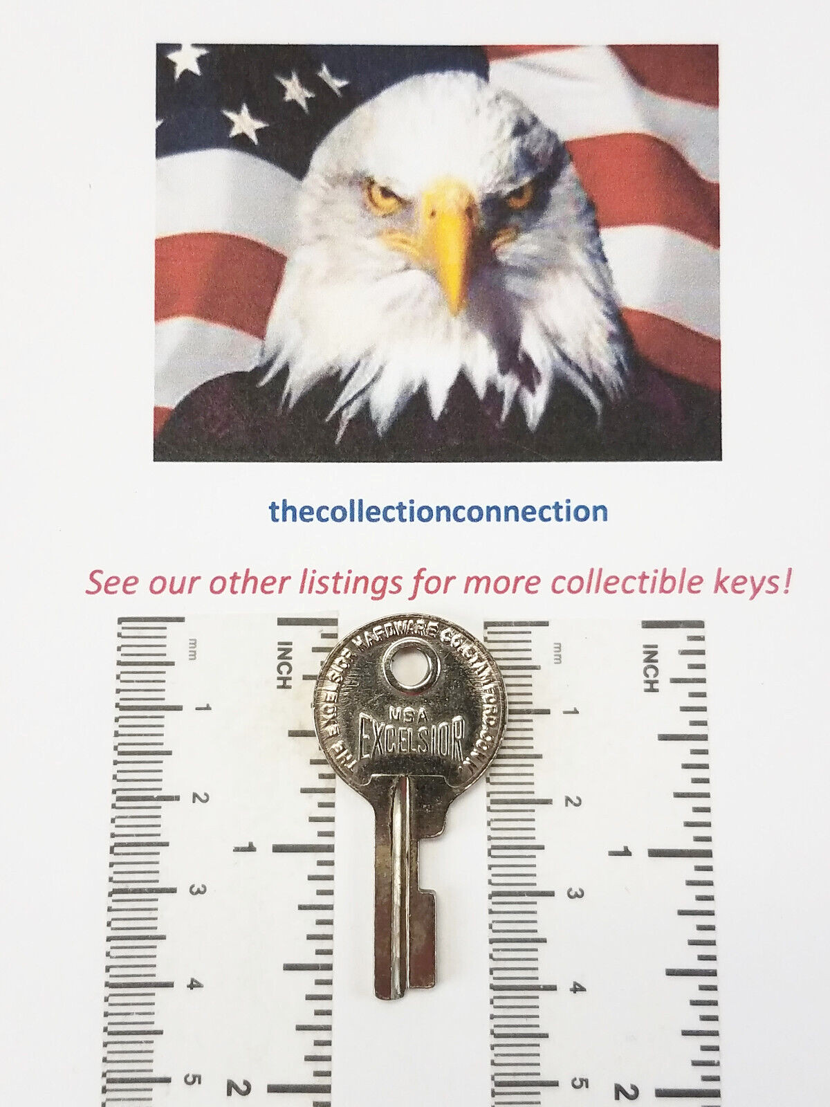 Vtg EXCELSIOR E2 Key Blank For Trunk Storage Case Toolbox Locks Uncut ORIG E-2