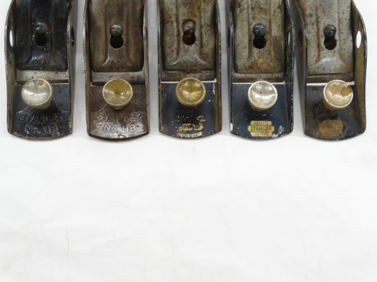5 Vintage Stanley No 118 low angle block plane collectible woodworking tool