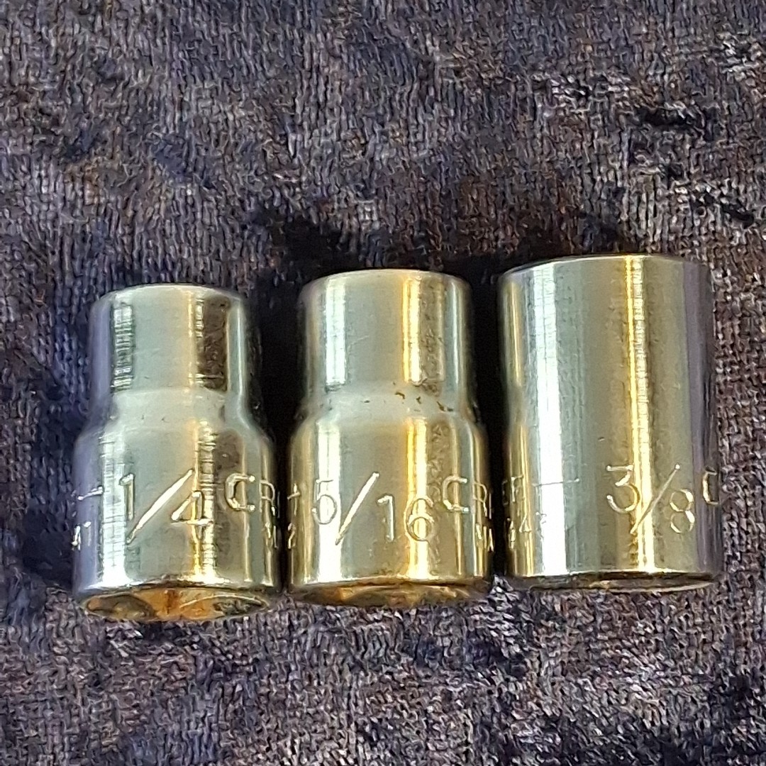 3 Craftsman ⅜” Drive 8-Pt Double Square Sockets EE Series ¼ ⁵/¹⁶ ⅜ Star? Spline?
