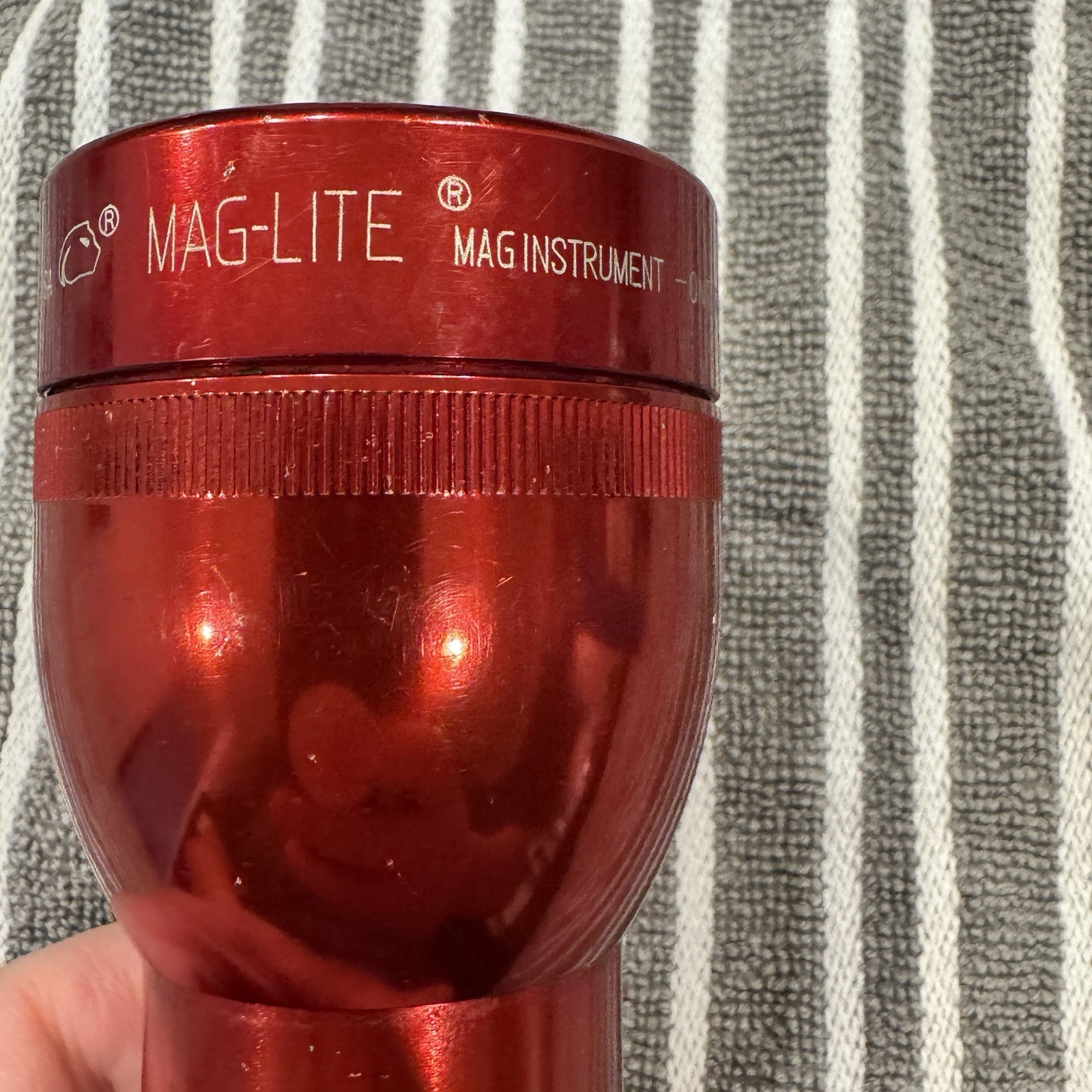 MAG-LITE MagLite Flashlight 10″ Red D Cell USA Made Tested Working Heavy Duty