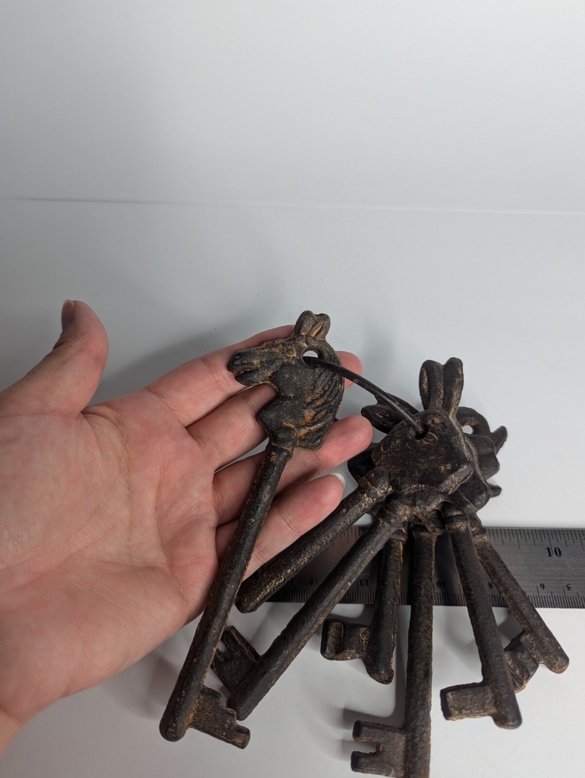 Skeleton Key Animals Cast Iron Black Large Key Set Rabbit Elephant Horse