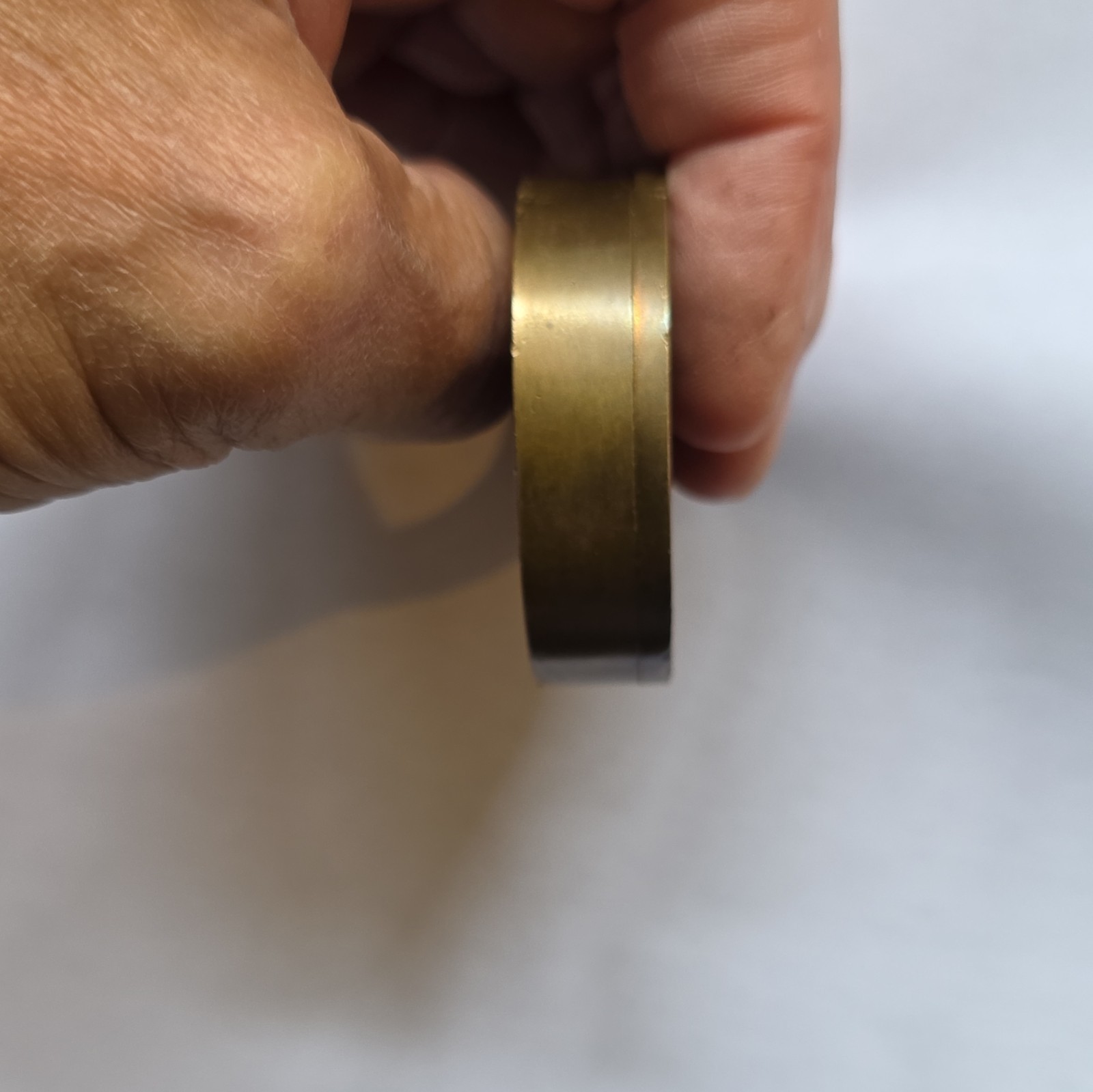 Brass Oval Padlock with Closed Shackle Loop Keyhole (No Key)