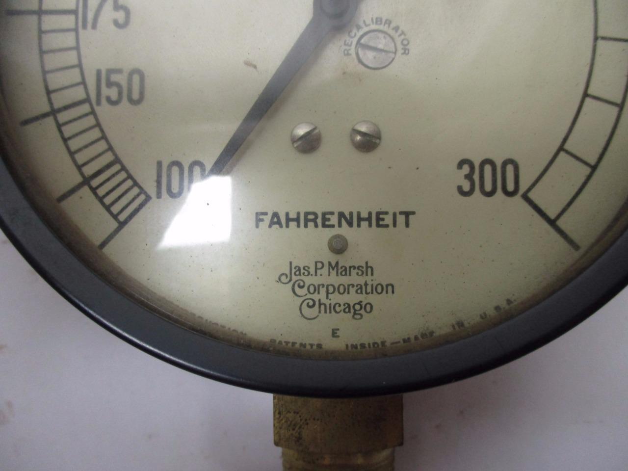 Jas P Marsh 4” Temperature Guage 100-300 Degrees Fahrenheit 1/2” Thread