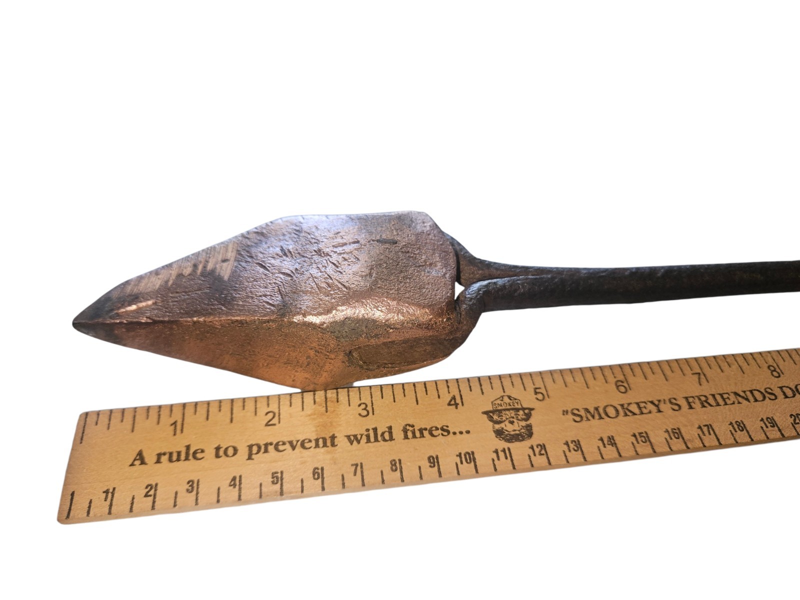 Large Antique Hand Forged Copper Head Soldering Iron No Wood Handle