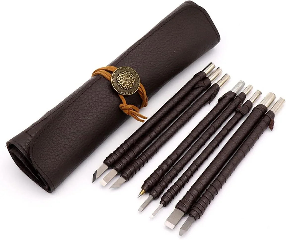 Stone Carving Tool Set Chisel Carving Tool Carving Kit 8pcs Engraving Carve Cutt