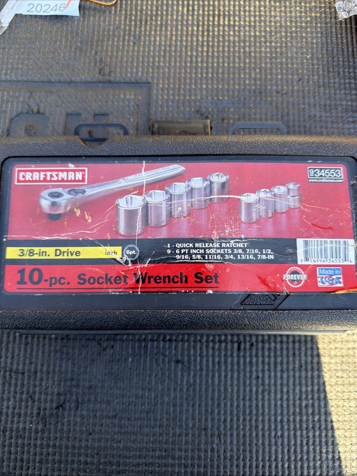 Sears Craftsman Usa Nos 9 SAE Sockets And Case Only 6 Point 34553
