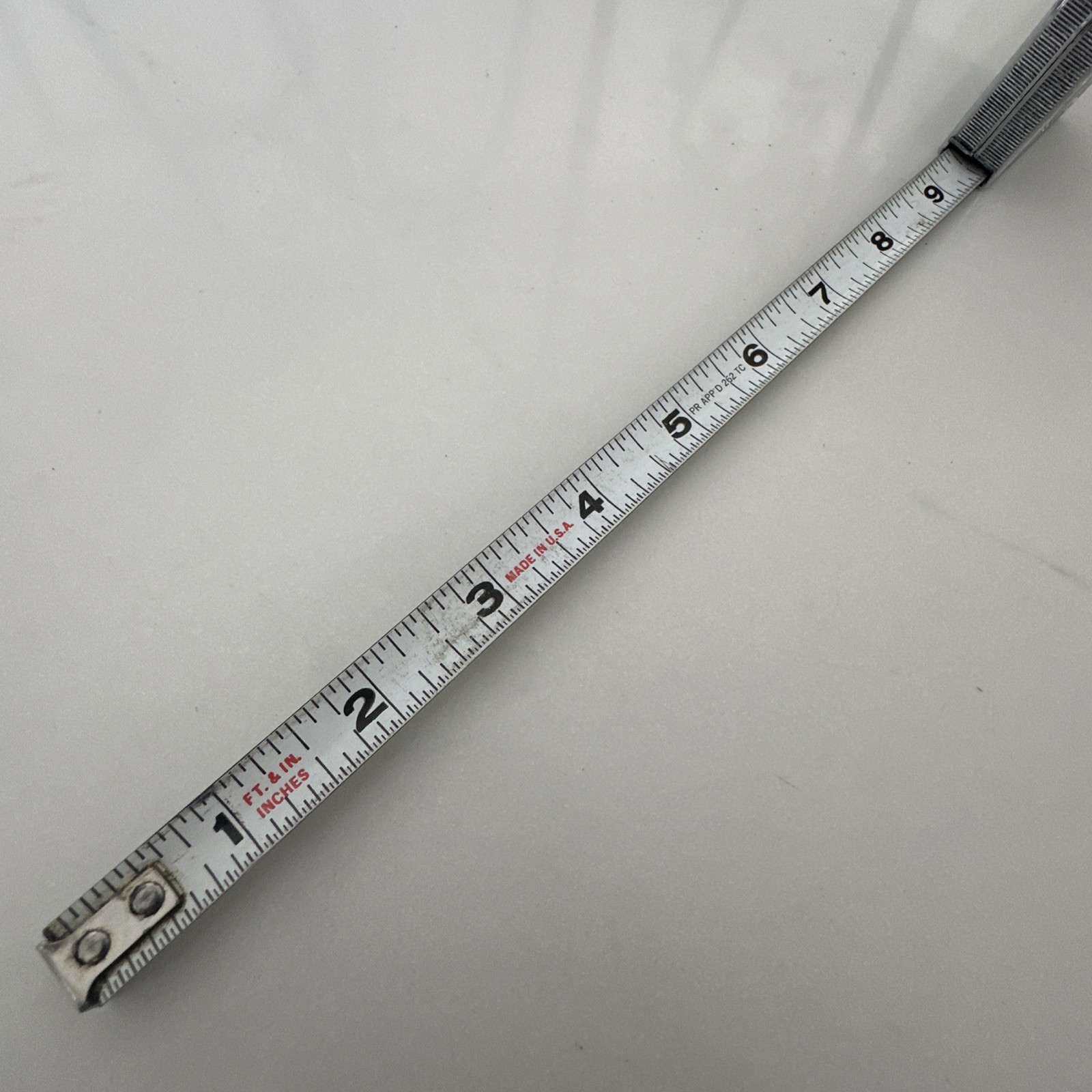 Vintage Collectable Evans 112W 12ft Push Pull White Measuring Tape Measure USA
