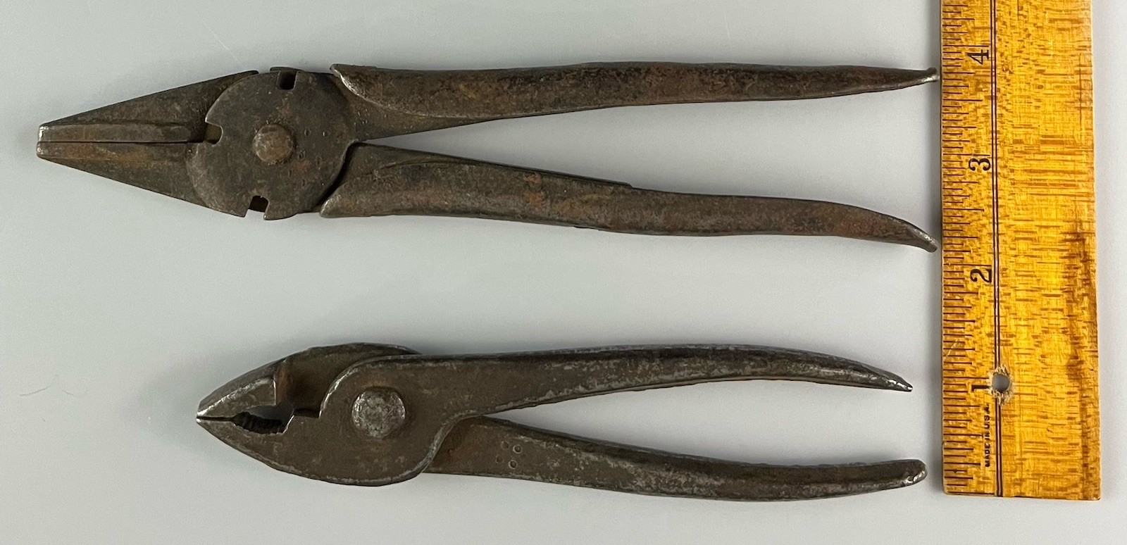 Antique Pliers Bundle: Slip Joint & Wire Cutter, Heavy Rust, Primitive Tools