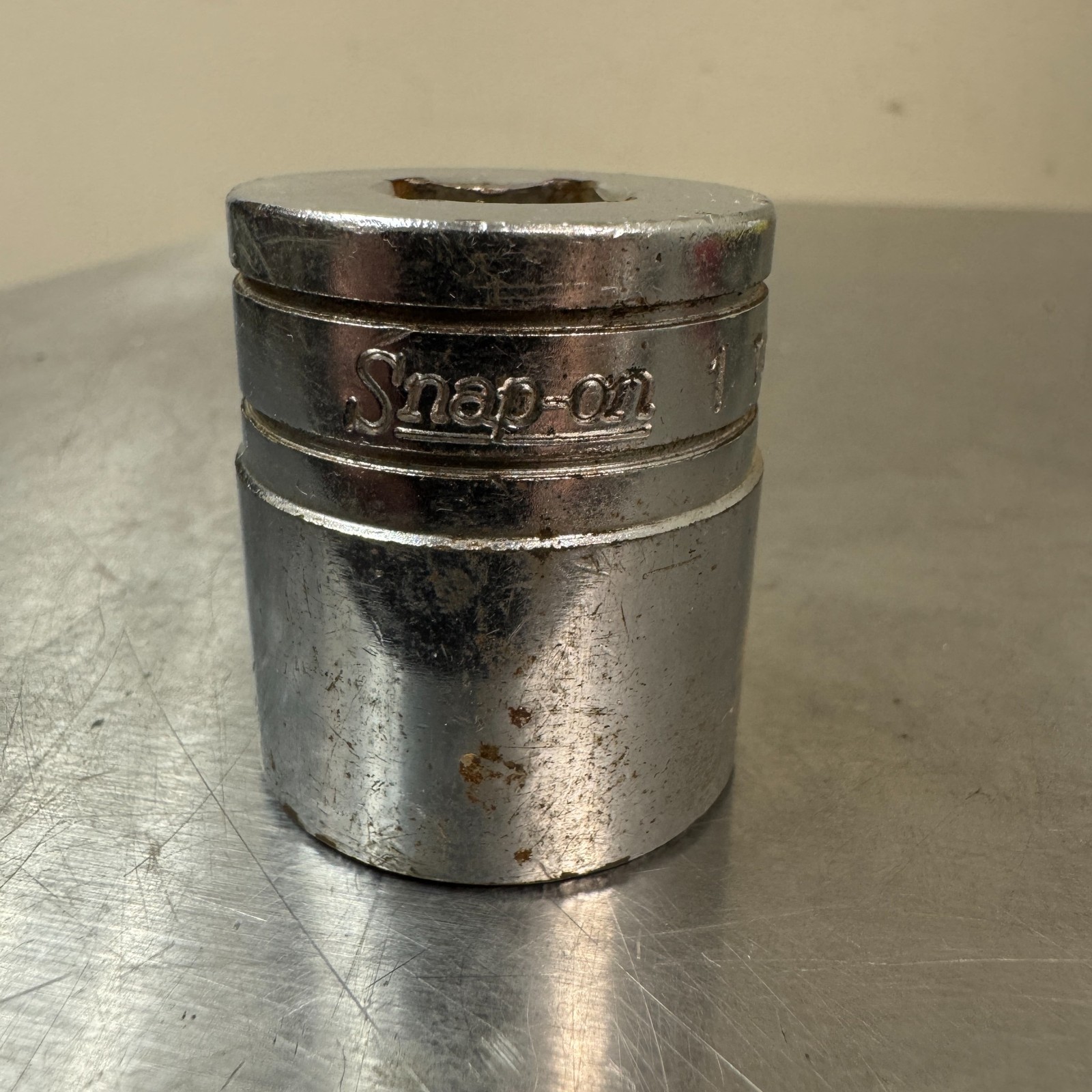 Vtg SNAP-ON TW321 1/2″ Drive 1″ 6 Point Shallow Socket USA SAE