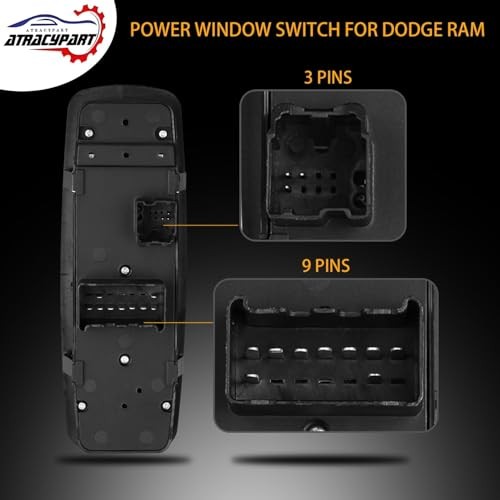 Window Switch Driver Side Master Power Control Button 3Pins + 9 Pins |