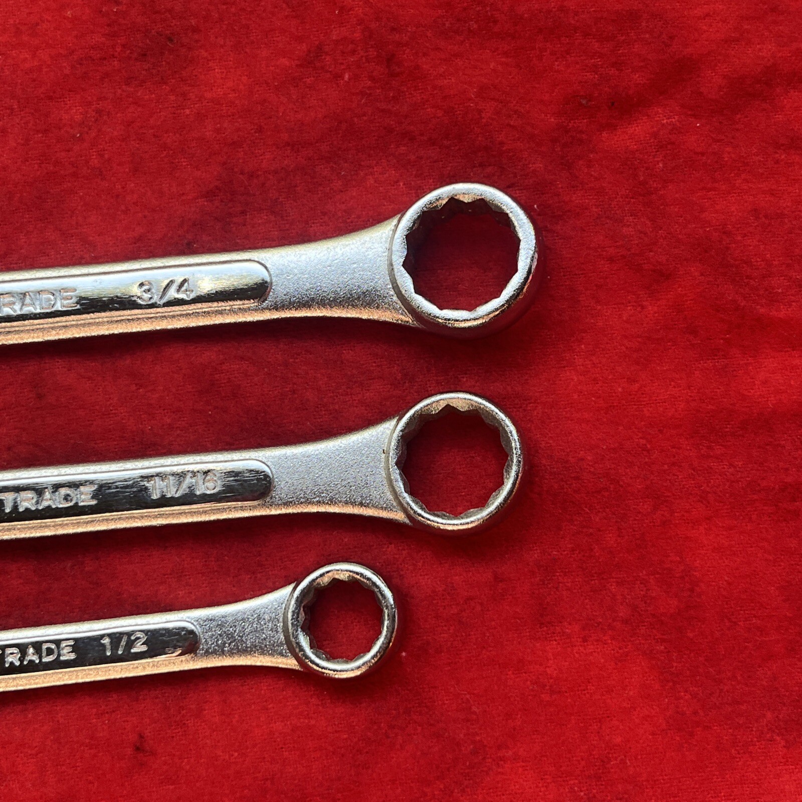 VINTAGE ALLTRADE SET OF 3 COMBINATION WRENCHES 3/4, 1/2, 11/16 (k1)