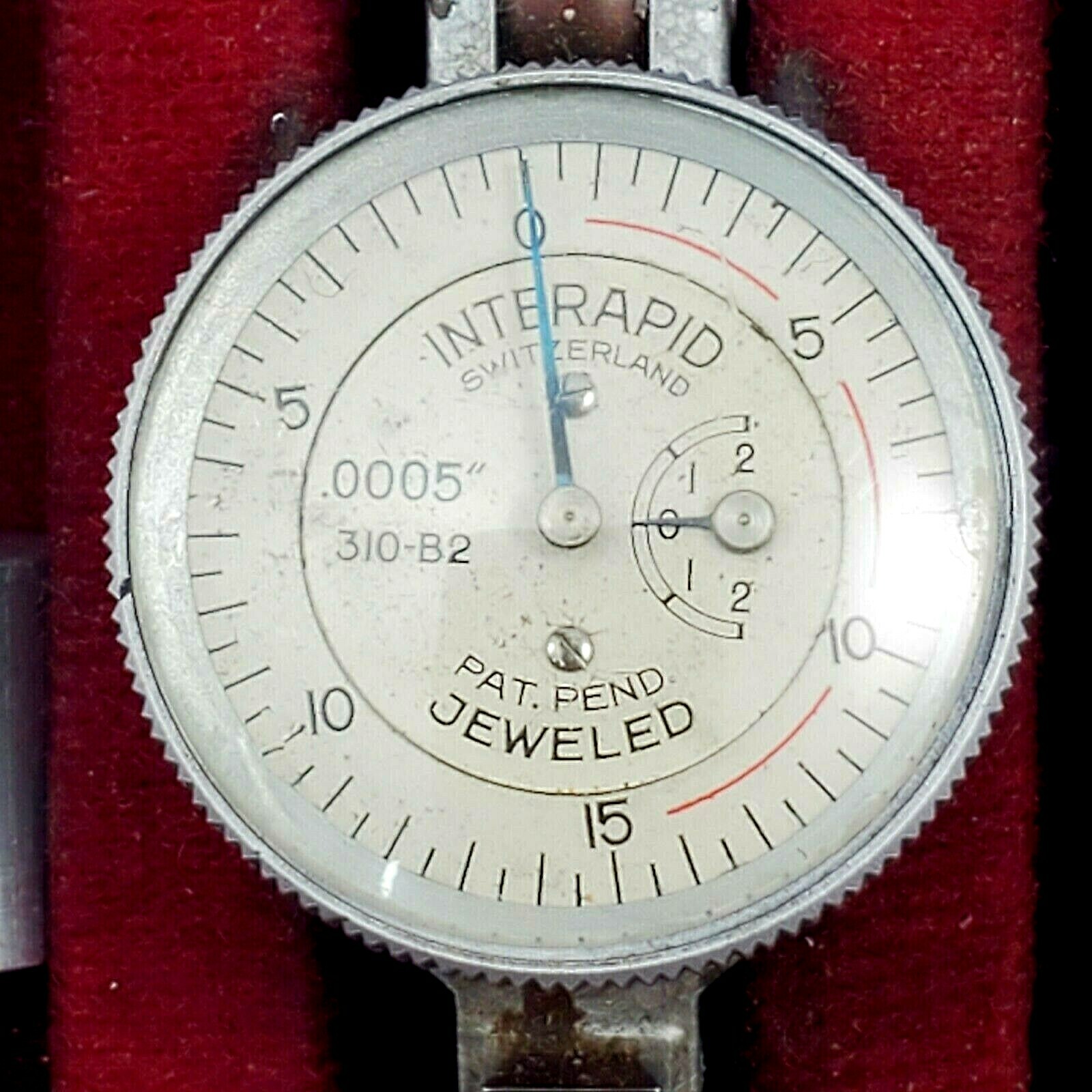 Vintage Machine Tooling Interapid Horizontal Dial Indicator Surface Gauge Boxed