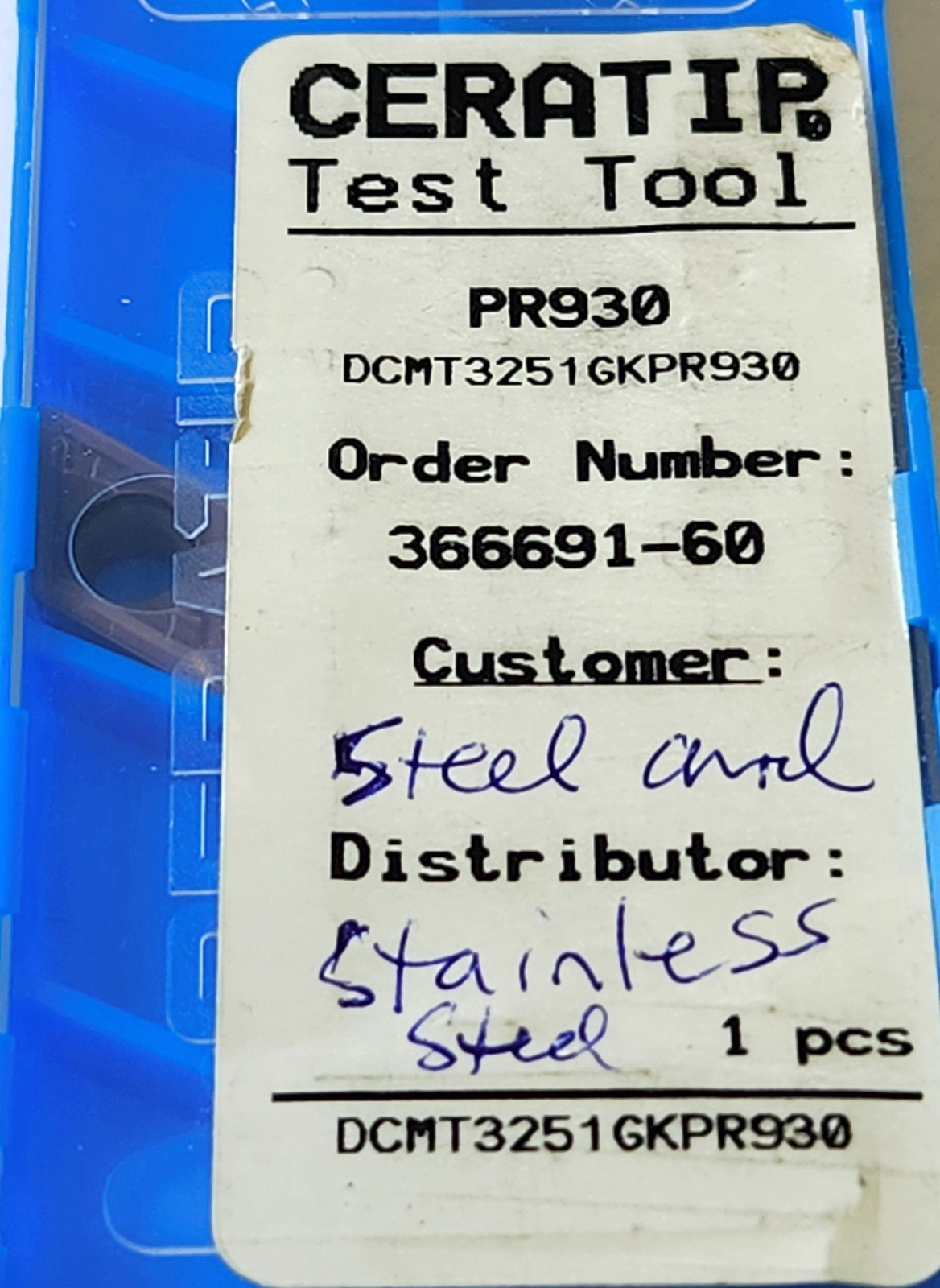 LOT OF (7) MISC. CARBIDE INSERTS FOR STEEL, STAINLESS, & HEAT RESISTANT ALLOYS
