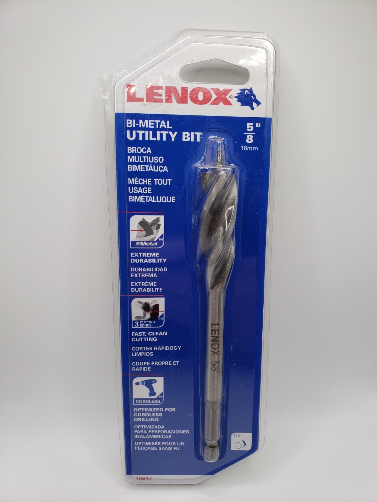 5/8 Inch Lenox Bi-Metal Utility Drill Bit / Wood & Metal .625 or 5/8″ 10947