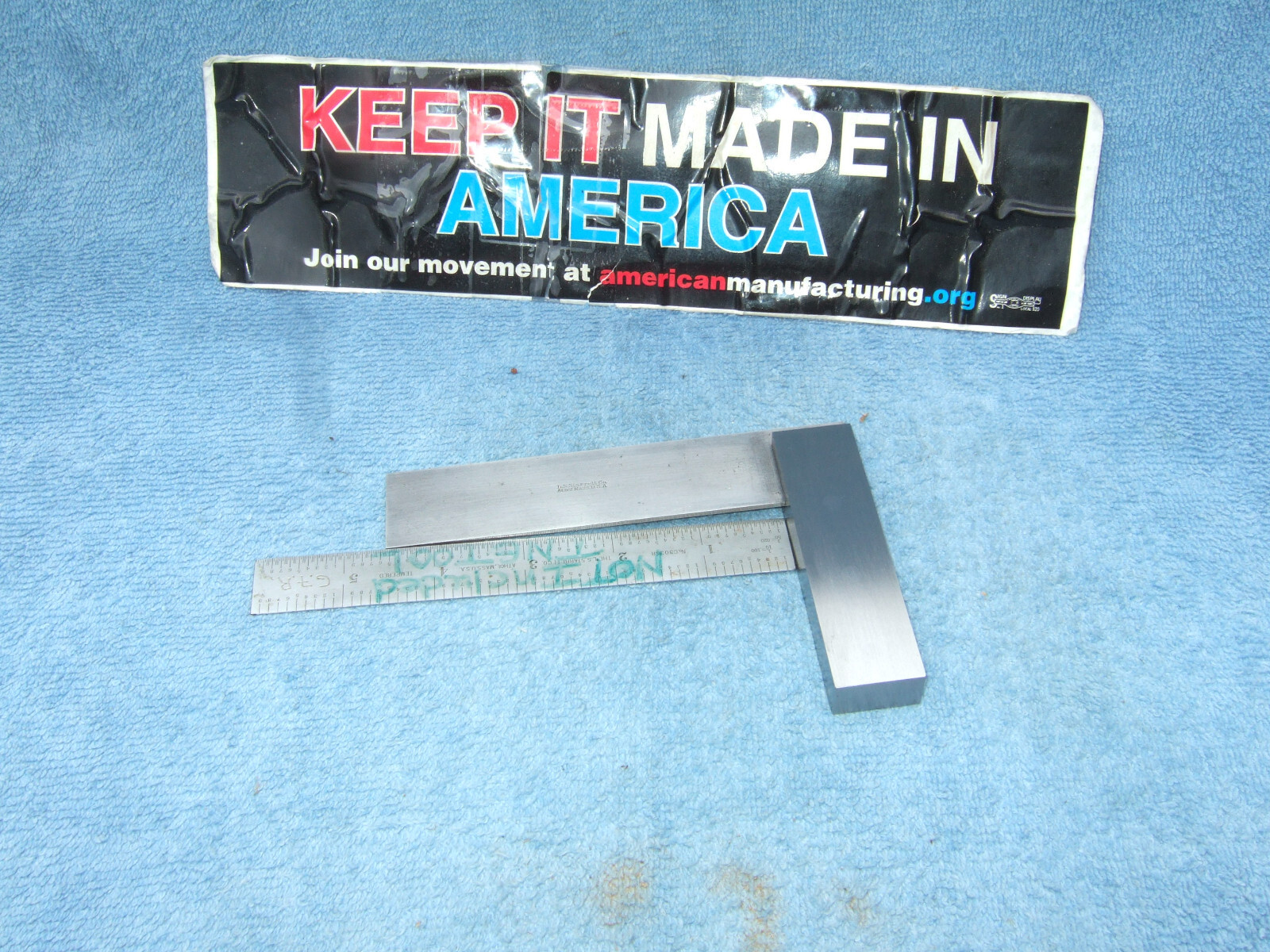 L.S. STARRETT SQUARE No.20 STRAIGHT EDGE 4-1/2″ VINTAGE VERY OLD 1908 OR OLDR #2