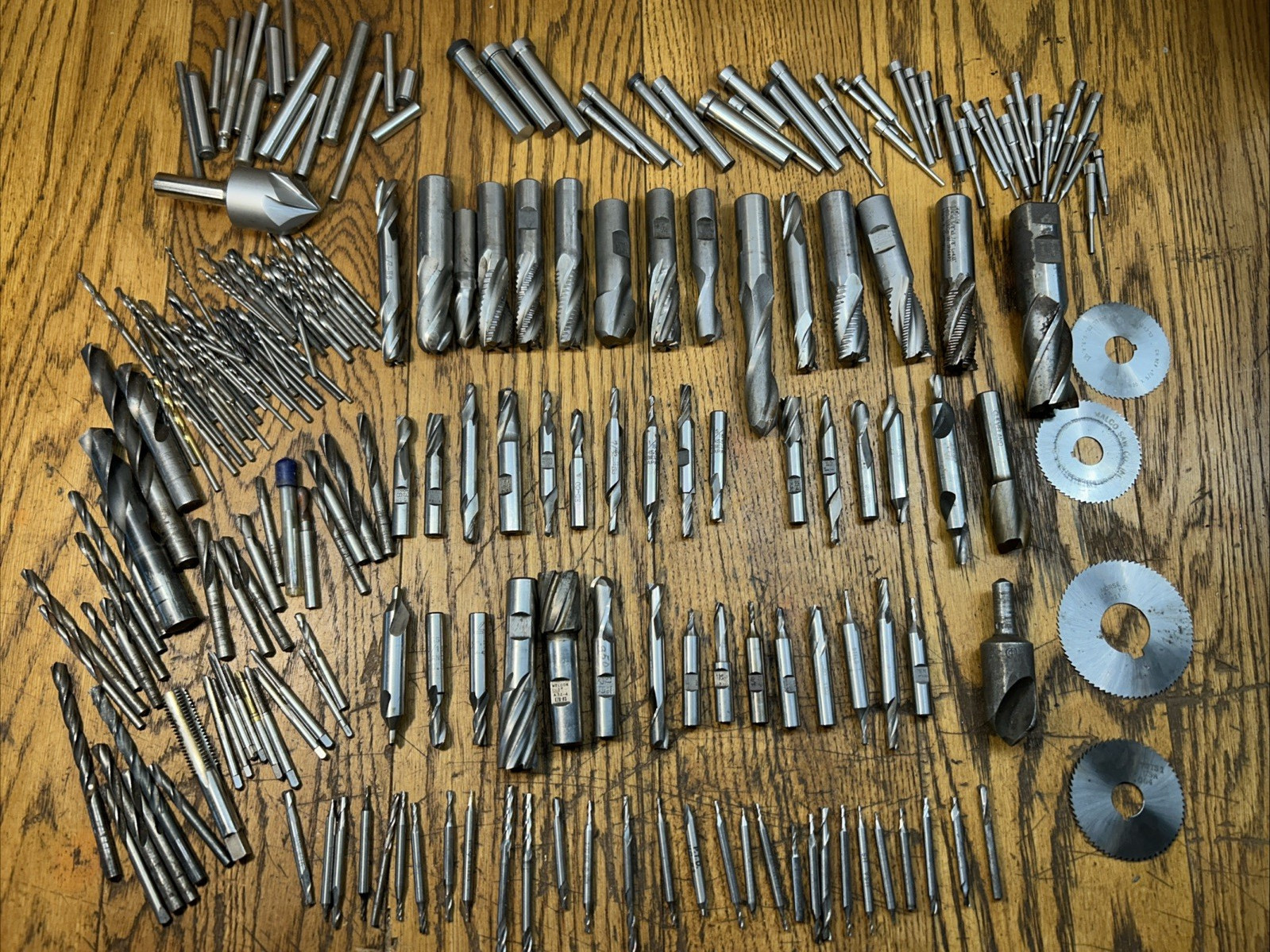 Lot of Machinist Lathe Tools HSS Taps Drill End Mills Cutters New/Used