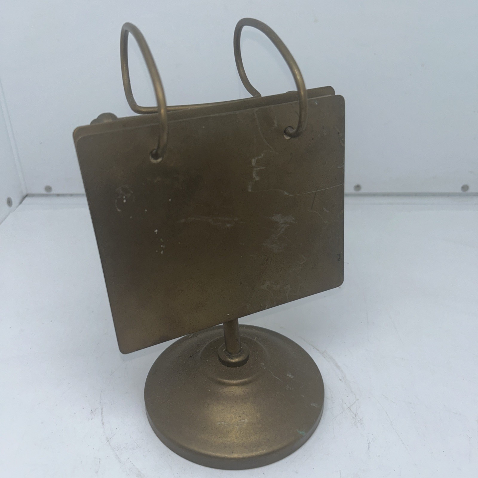 Vintage Hong Kong Brass Flipper Page Desk Tool,Calendar,Photo 8 3/4” Tall