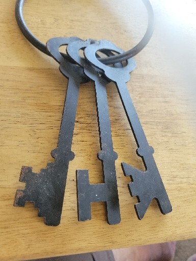 Vintage Wall Decor Flat Steel Skeleton Keys & Ring wall decor