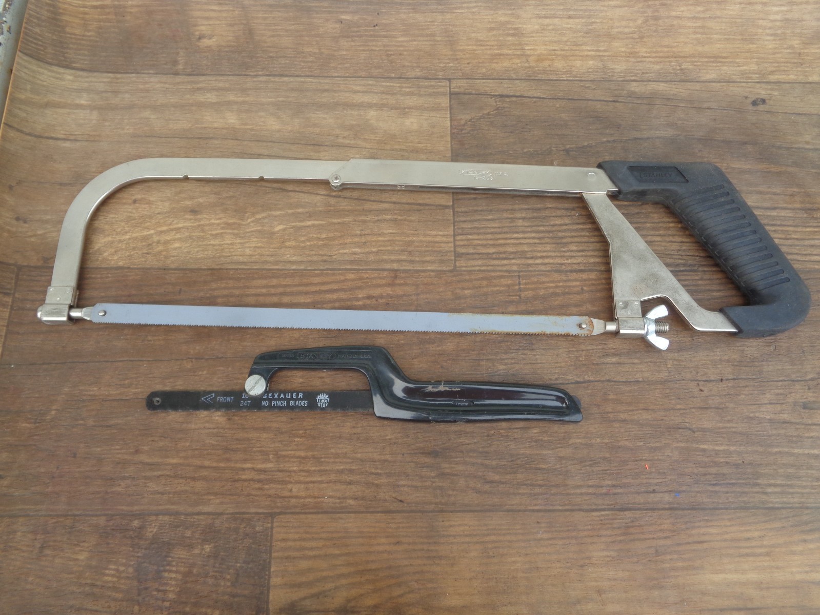 STANLEY Saws – Lot of 2 – Adjustable Hacksaw 15-265 (12″) + 15-210 (10″)