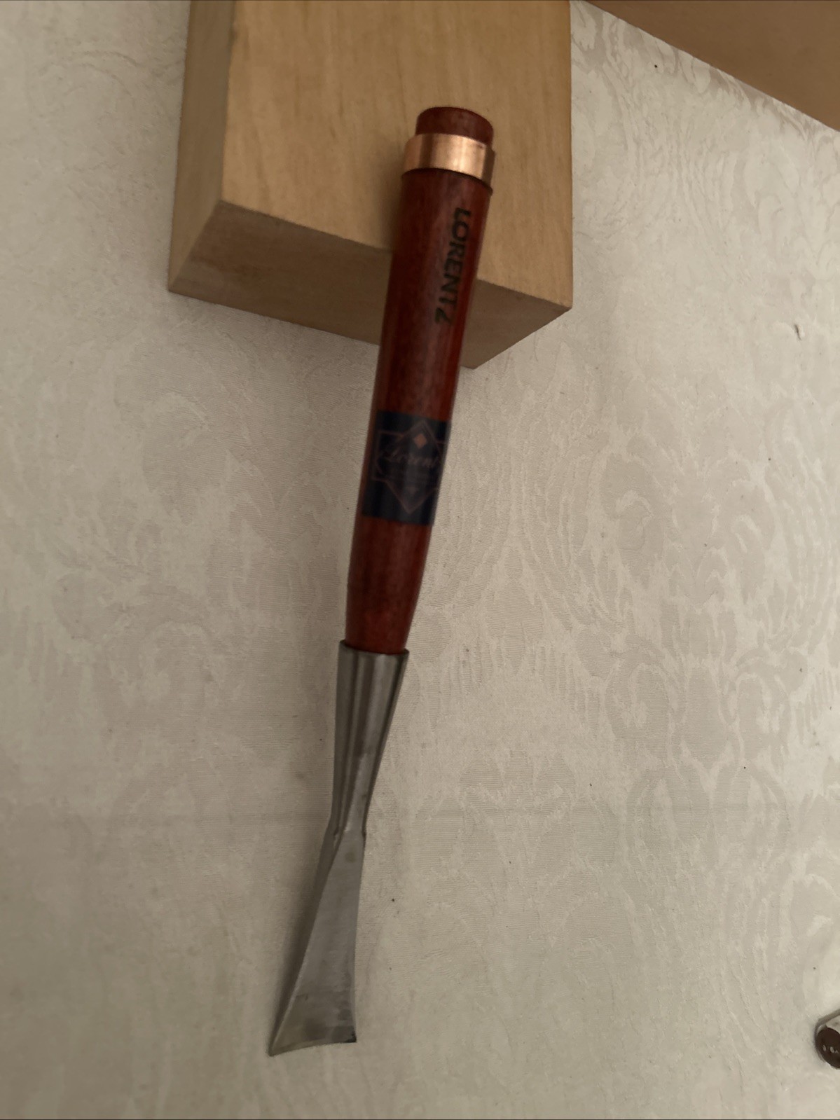 Custom Forged Long Neck Socket Gouge Chisel # 3 / 25mm Fishtail Slight U