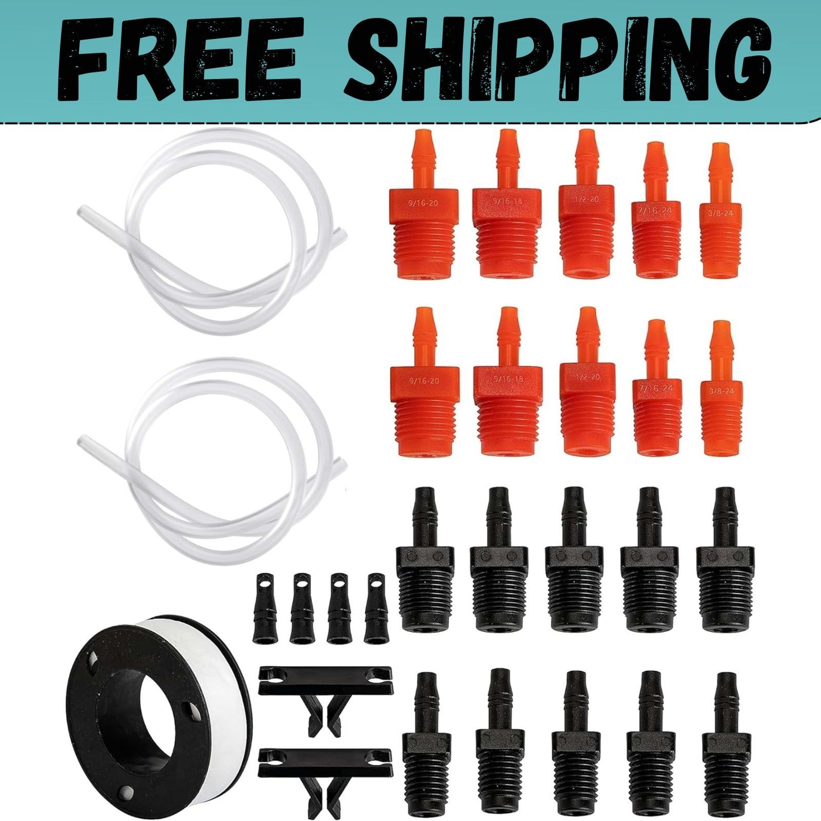 29 Pcs Master Cylinder Bleeder Kit-Brake Bleeder Kit with 22″ Hose PTFE Tape Uni
