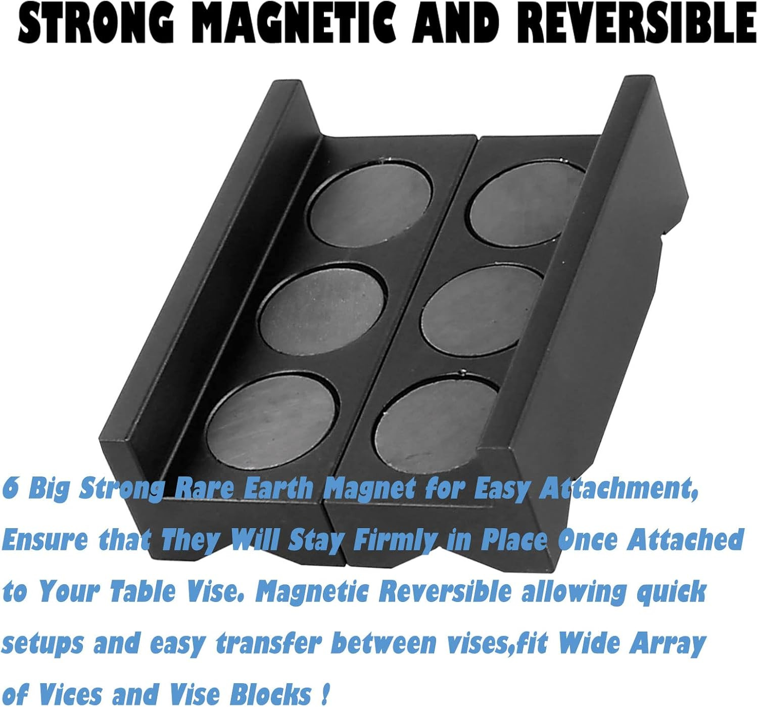 Aluminum 4″ Vise Jaws Pads, Magnetic Reversible Pipe Vise, AN Fitting Vice Jaw C