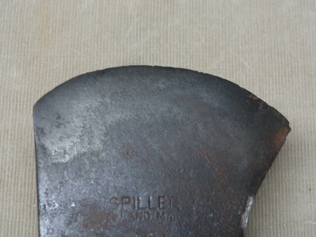 SPILLER Double Bit Axe Oakland Maine 3 3/4 lb Ax Head ‘SP’ Classic Canoe Shape