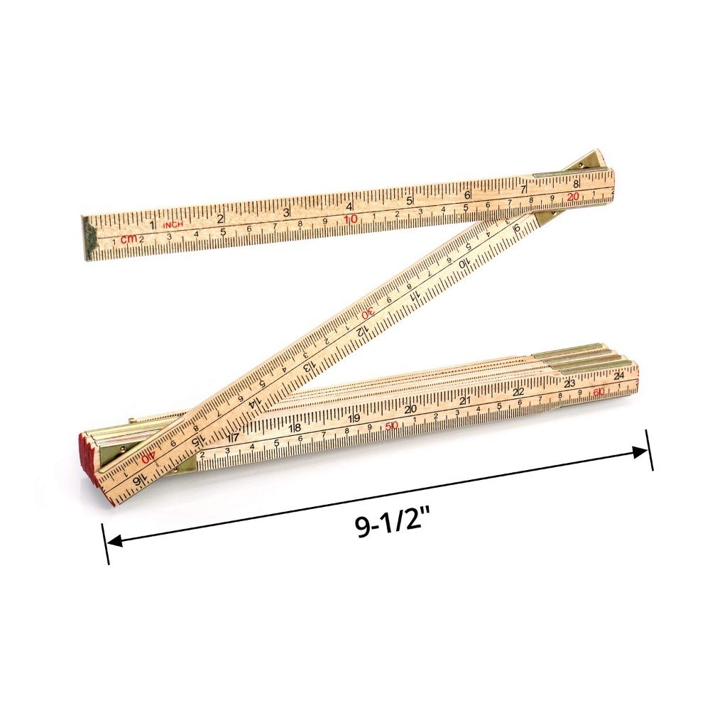 Folding Wood Rule 6 Foot 6 Inch Foldable Ruler Carpenter Measuring Tool with