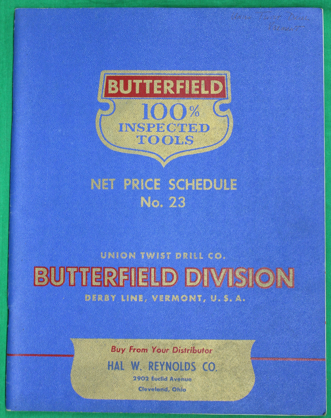 Original 1953 Butterfield Tools Catalog No. 23 Derby Line Vermont