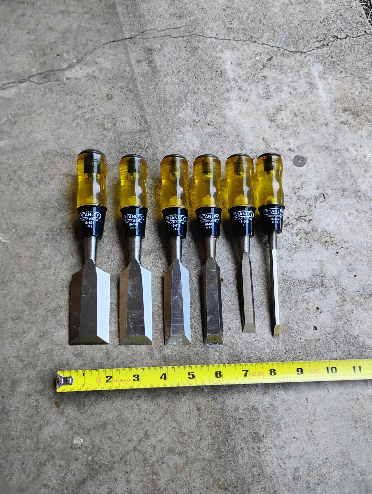 Vintage STANLEY 6-Piece Wood Chisel Set 1-1/2″ – 1/4″ USA